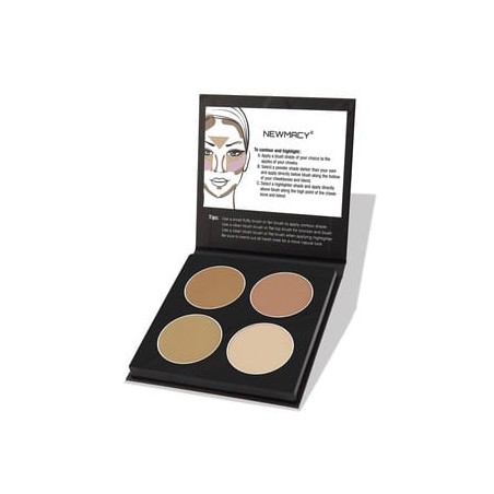 Newmacy 4'lü Aydınlatıcı&Kontür Paleti - Highlighter&Contour Pro 4 Colors Palette 02 Medium
